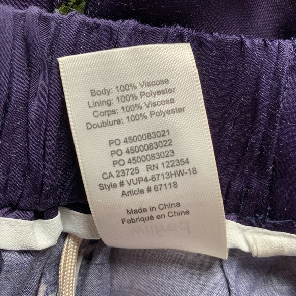 Aritzia Wilfred Faun Pant Wide-Leg Navy Blue with Floral Print XXS - Picture 11 of 11